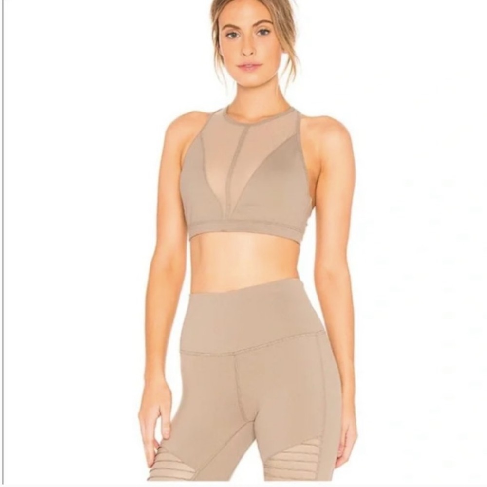 Euc Alo yoga empower mesh sports bra in gravel M